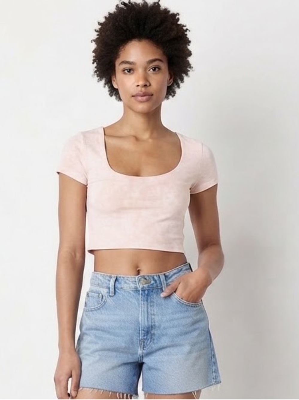Forever 21 Pink Scoop Neck Short Sleeve Crop Top Size Medium New With Ta…